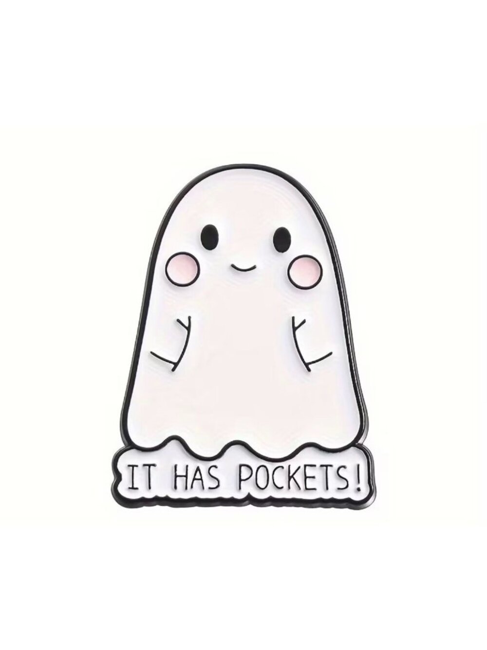 IT HAS POCKETS Ghost Pin Brooch NEW NWOT White